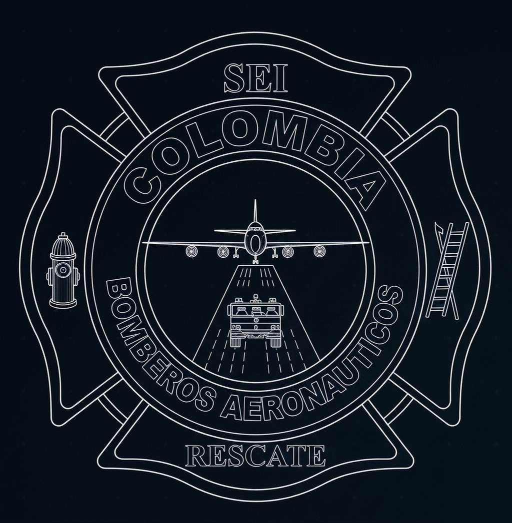 Escudo SEI Colombia — Bomberos Aeronáuticos ARFF · UAEAC